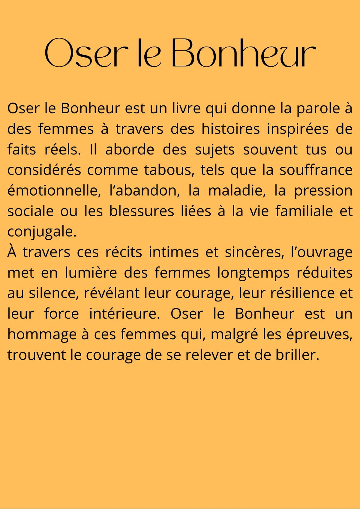 Oser le bonheur Boutique Yemak Inc