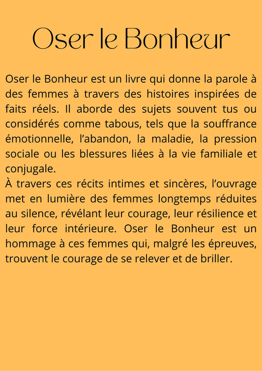 Oser le bonheur Boutique Yemak Inc