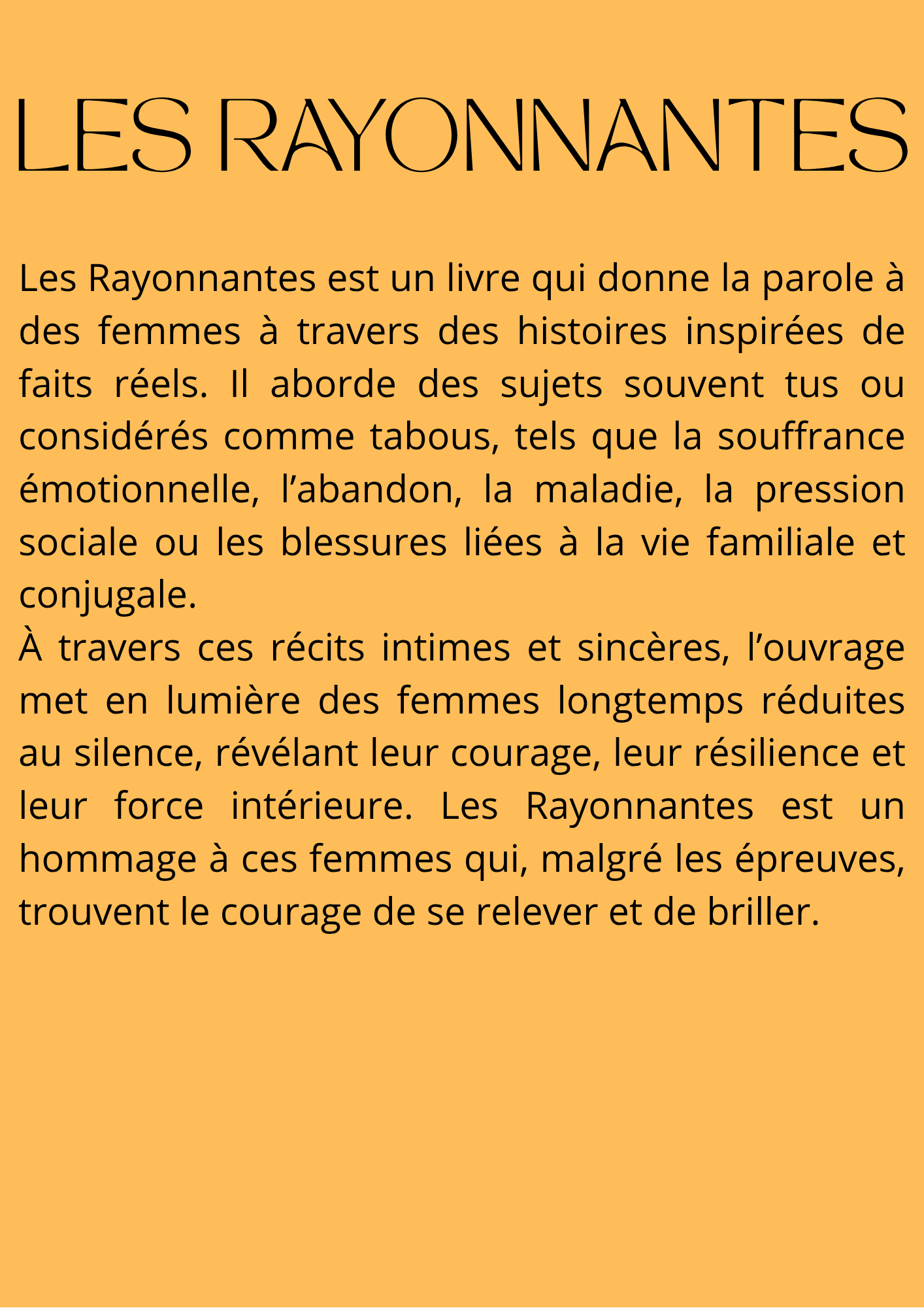 Les Rayonnantes (version française) Boutique Yemak Inc